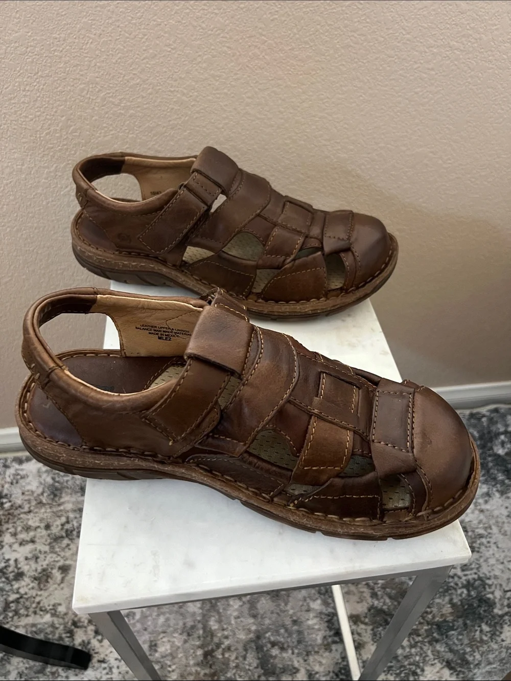 Mens Brown Leather Sandals